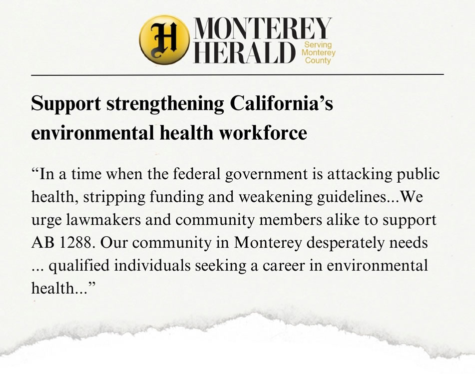 Title and quote from Monterey Herald article