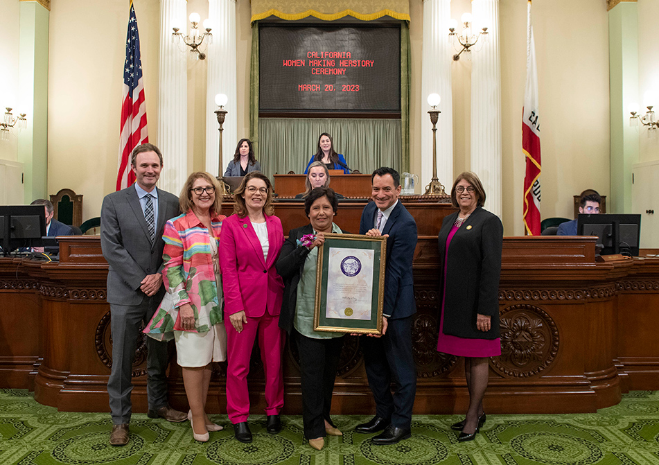 Asm. Addis, Speaker Rendon and other members honoring Francisca Arroyo Rosales