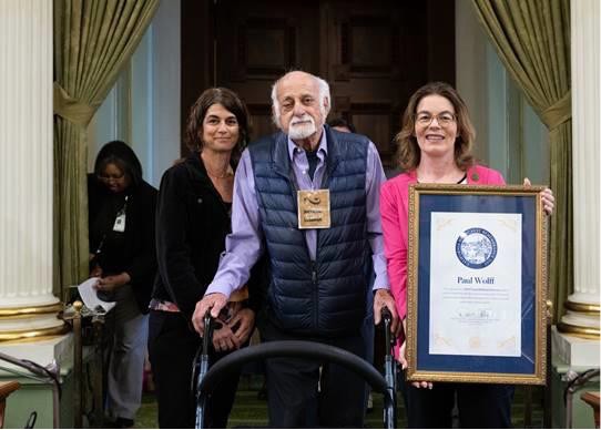 Asm. Addis honoring Paul Wolff on the Assembly Floor