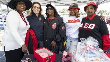 Asm. Addis with Delta Sigma Theta members