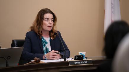 Asm. Addis addressing witnesses from dais