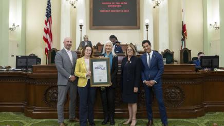 Asm. Addis, Speaker Rivas and other members honoring District 30's Woman of the Year