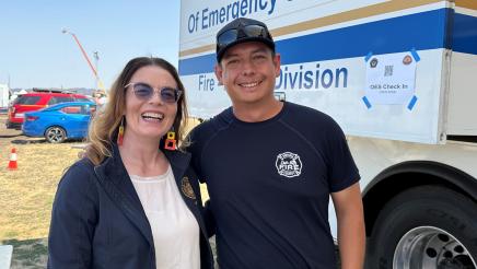 Asm. Addis with Ventura County firefighter