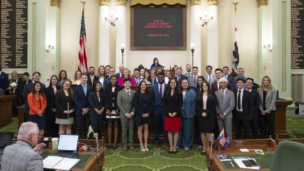 Group photo of Asm. Addis with 2024-25 Assembly Fellows